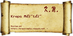 Kreps Máté névjegykártya